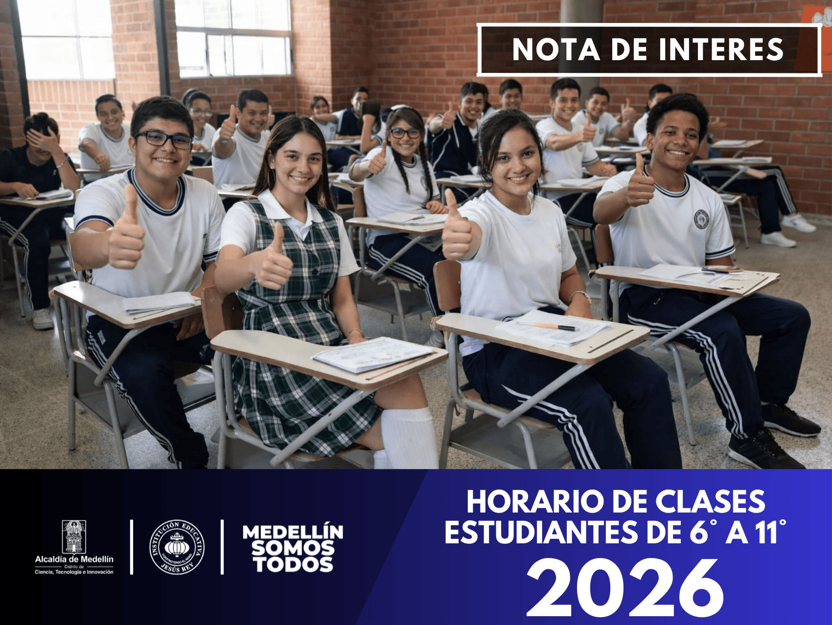 La I.E. Jesús Rey presenta los horarios de bachillerato 2026. Jornada de 6:00 a.m. a 12:00 m. con descanso. Incluye áreas básicas y tutores por grupo. Consultar horarios en coordinación.